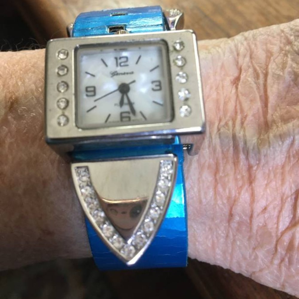 Geneva belt turquoise ladies buckle cube watch